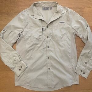 Rugged Elements Men’s Lightweight Button-Up Shirt in Light Khaki size M EUC